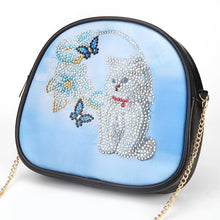 Load image into Gallery viewer, DIY Cat Special Shaped Diamond Painting Women Leather Chain Crossbody Bags
