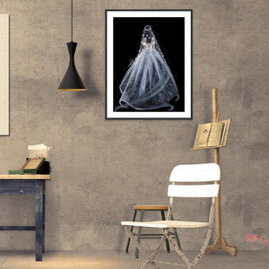 Wedding Dress 30x40cm(canvas) full round drill diamond painting