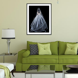 Wedding Dress 30x40cm(canvas) full round drill diamond painting