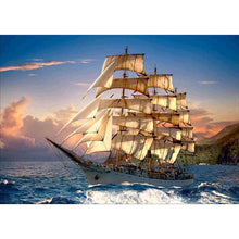 Load image into Gallery viewer, Sailboat 30x40cm(canvas) full round drill diamond painting
