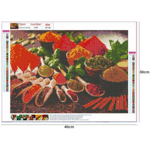 Food 30x40cm(canvas) full round drill diamond painting