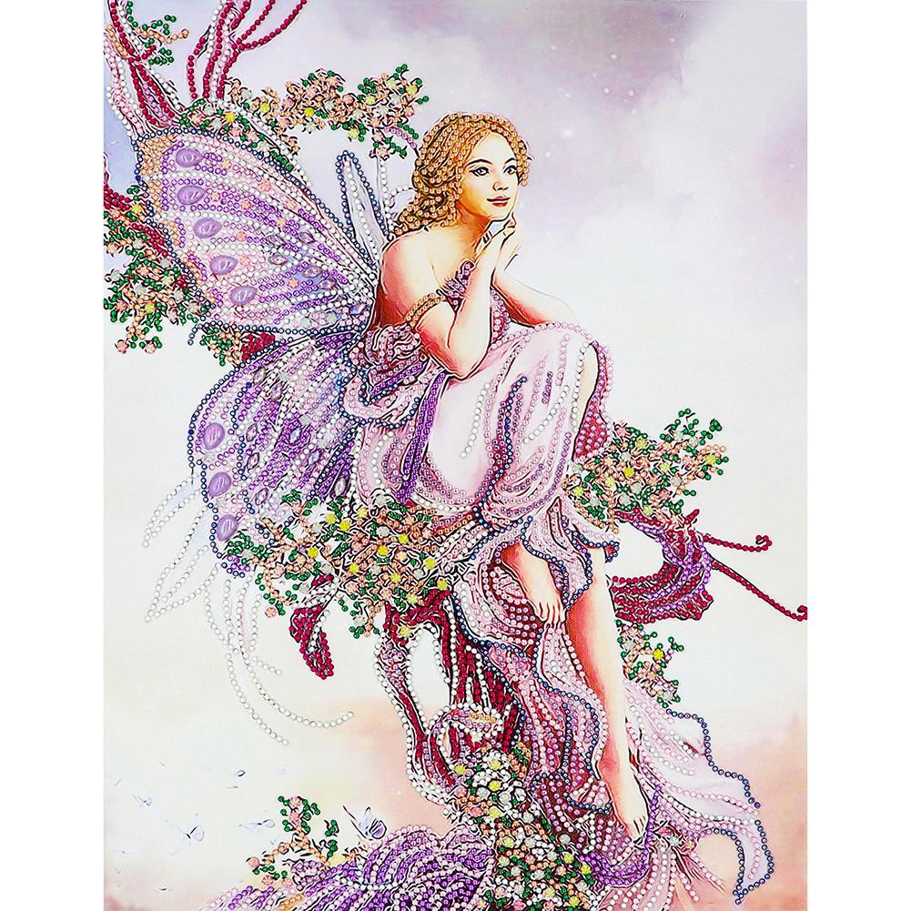 Girl 50x40cm(canvas) beautiful special shaped drill diamond painting