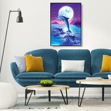 Load image into Gallery viewer, Dolphin Jump 30x40cm(canvas) full round drill diamond painting
