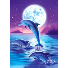Load image into Gallery viewer, Dolphin Jump 30x40cm(canvas) full round drill diamond painting
