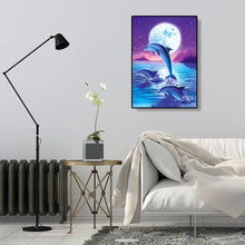 Load image into Gallery viewer, Dolphin Jump 30x40cm(canvas) full round drill diamond painting

