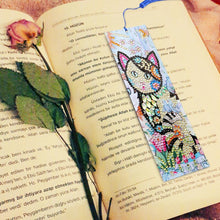 Load image into Gallery viewer, DIY Cat Special Shaped Diamond Painting Leather Bookmarks with Tassel Gifts
