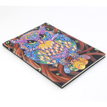 Load image into Gallery viewer, DIY Owl Special Shaped Diamond Painting 50 Page A5 Sketchbook Painting Book
