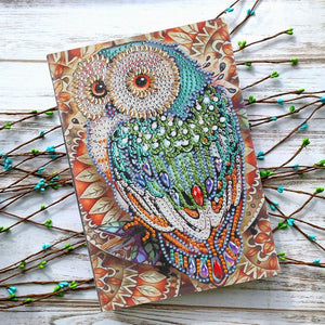 DIY Owl Special Shaped Diamond Painting 50 Pages A5 Notebook Sketchbook