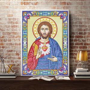Religious 30x40cm(canvas) beautiful special shaped drill diamond painting