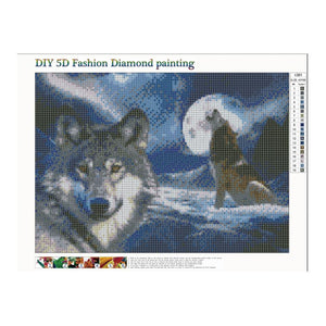 Wolves 40x30cm(canvas) full round drill diamond painting