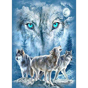 Wolves 30x40cm(canvas) full round drill diamond painting