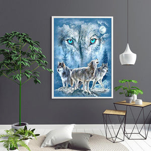 Wolves 30x40cm(canvas) full round drill diamond painting