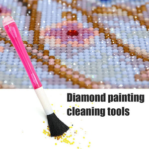 Dual-use Diamond Painting Point Drill Pen Sweep Brush Pick Up Clean-up Tool