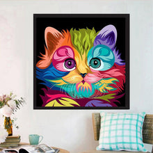 Load image into Gallery viewer, Colorful Cat 30x30cm(canvas) full round drill diamond painting
