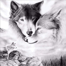 Load image into Gallery viewer, Wolves Ornaments 30x30cm(canvas) full round drill diamond painting
