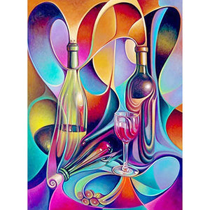 Wine Glass 30x40cm(canvas) full round drill diamond painting