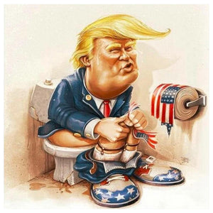 Cartoon Trump 30x30cm(canvas) full round drill diamond painting