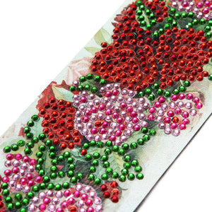 DIY Special Shape Diamond Painting Leather Rose Bookmark Tassel Embroidery