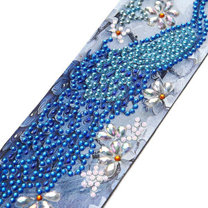 DIY Special Shape Diamond Painting Leather Tassel Peacock Bookmark Crafts