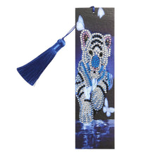 Load image into Gallery viewer, DIY Special Shape Diamond Painting Leather Bookmark Tiger Tassel Book Logo
