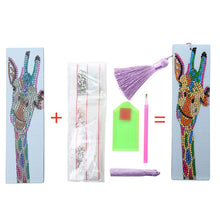 Load image into Gallery viewer, DIY Special Shape Diamond Painting Leather Tassel Bookmark Giraffe
