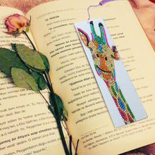 Load image into Gallery viewer, DIY Special Shape Diamond Painting Leather Tassel Bookmark Giraffe
