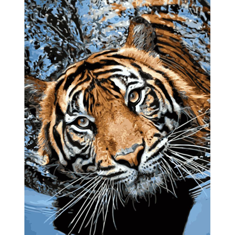 Swimming Tiger 40*50cm paint by numbers