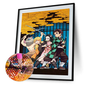 Cartoon Figure 40x30cm(canvas) full round drill diamond painting