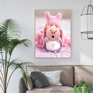 Pink Pig 40x30cm(canvas) full round drill diamond painting