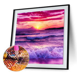 Rough Waves Seascape 30x30cm(canvas) full round drill diamond painting