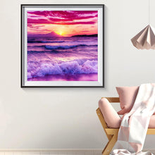 Load image into Gallery viewer, Rough Waves Seascape 30x30cm(canvas) full round drill diamond painting
