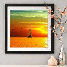 Load image into Gallery viewer, Sea Sunset Ship 30x30cm(canvas) full round drill diamond painting

