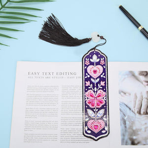 DIY Heart Butterfly Special Shaped Diamond Painting Bookmark Cross Stitch