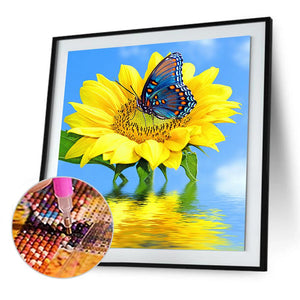 Positive Sunflower 30x30cm(canvas) full round drill diamond painting