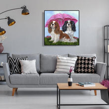 Load image into Gallery viewer, Umbrella Dogs Animal 40x40cm(canvas) full round drill diamond painting
