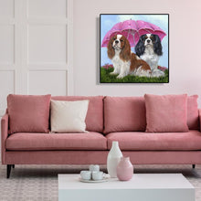 Load image into Gallery viewer, Umbrella Dogs Animal 40x40cm(canvas) full round drill diamond painting
