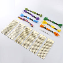 Load image into Gallery viewer, 6pcs Wooden Blank Bookmark Slices Rectangle DIY Embroidery Hanging Pendant
