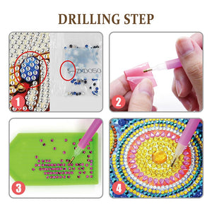 5x DIY Diamond Painting Keychains Cute Cartoon Embroidery Needlework Craft