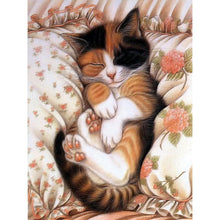 Load image into Gallery viewer, Sleeping Cat 40x30cm(canvas) full round drill diamond painting
