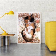 Load image into Gallery viewer, Sleeping Cat 40x30cm(canvas) full round drill diamond painting
