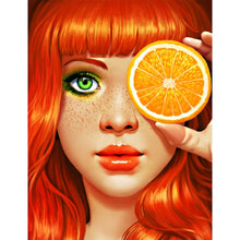 Load image into Gallery viewer, Orange Girl 30x40cm(canvas) full round drill diamond painting
