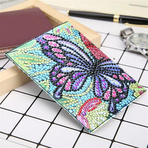 DIY Special Shaped Diamond Painting Butterfly PU Passport Protection Cover