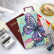 Load image into Gallery viewer, DIY Special Shaped Diamond Painting Butterfly PU Passport Protection Cover
