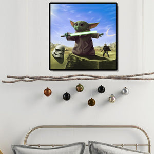 Battle Yoda 30x30cm(canvas) full round drill diamond painting