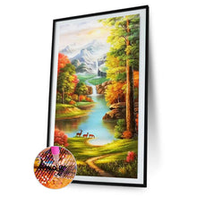 Load image into Gallery viewer, Picturesque Scenery 85x45cm(canvas) full round drill diamond painting
