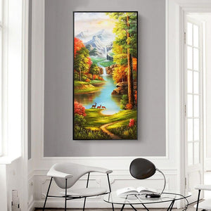 Picturesque Scenery 85x45cm(canvas) full round drill diamond painting
