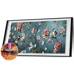 Spring Branch Bird 80x30cm(canvas) full round drill diamond painting