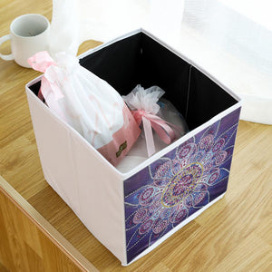 DIY Diamond Painting Flower Pattern Storage Box Organizer Folding Container