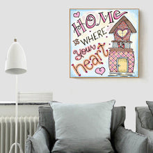 Load image into Gallery viewer, Letters Home Decoration 30x30cm(canvas) full round drill diamond painting
