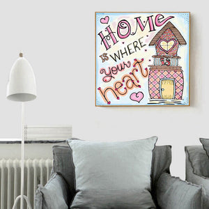 Letters Home Decoration 30x30cm(canvas) full round drill diamond painting